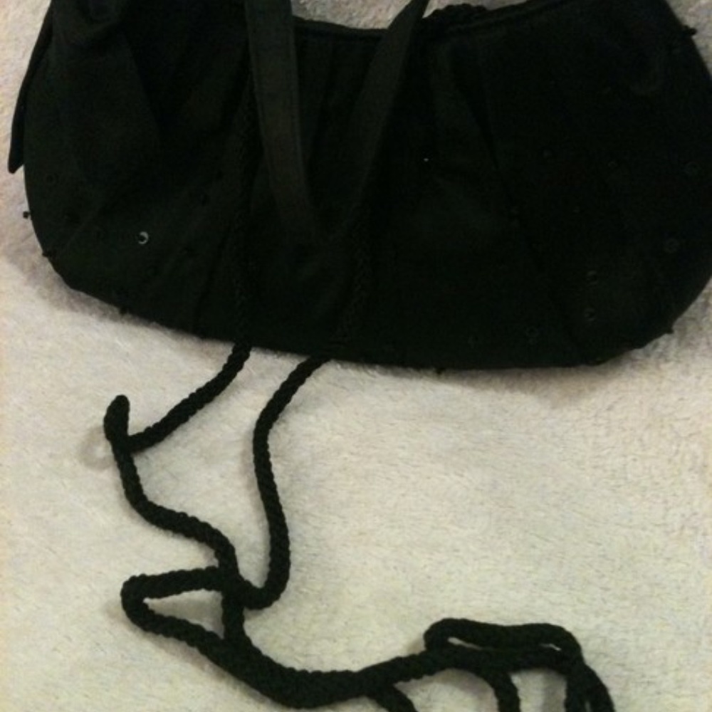 Beaded Black Satin Clutch - Picture 11 of 16